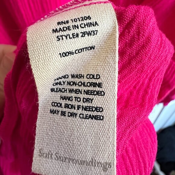 Soft Surroundings Women's Large Pink Siesta Key Layered Gauze Cotton Tunic Top - Picture 7 of 7